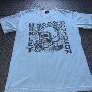 Harley-Davidson Sky Blue Skull Graphic Tee